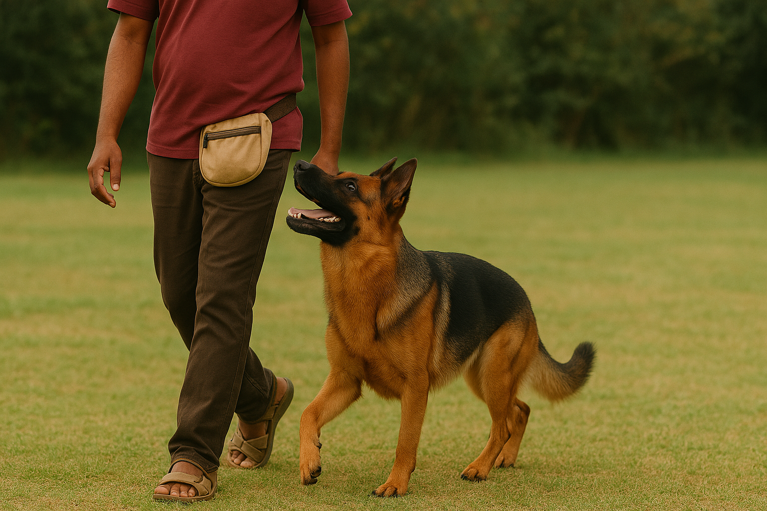 Dog training session